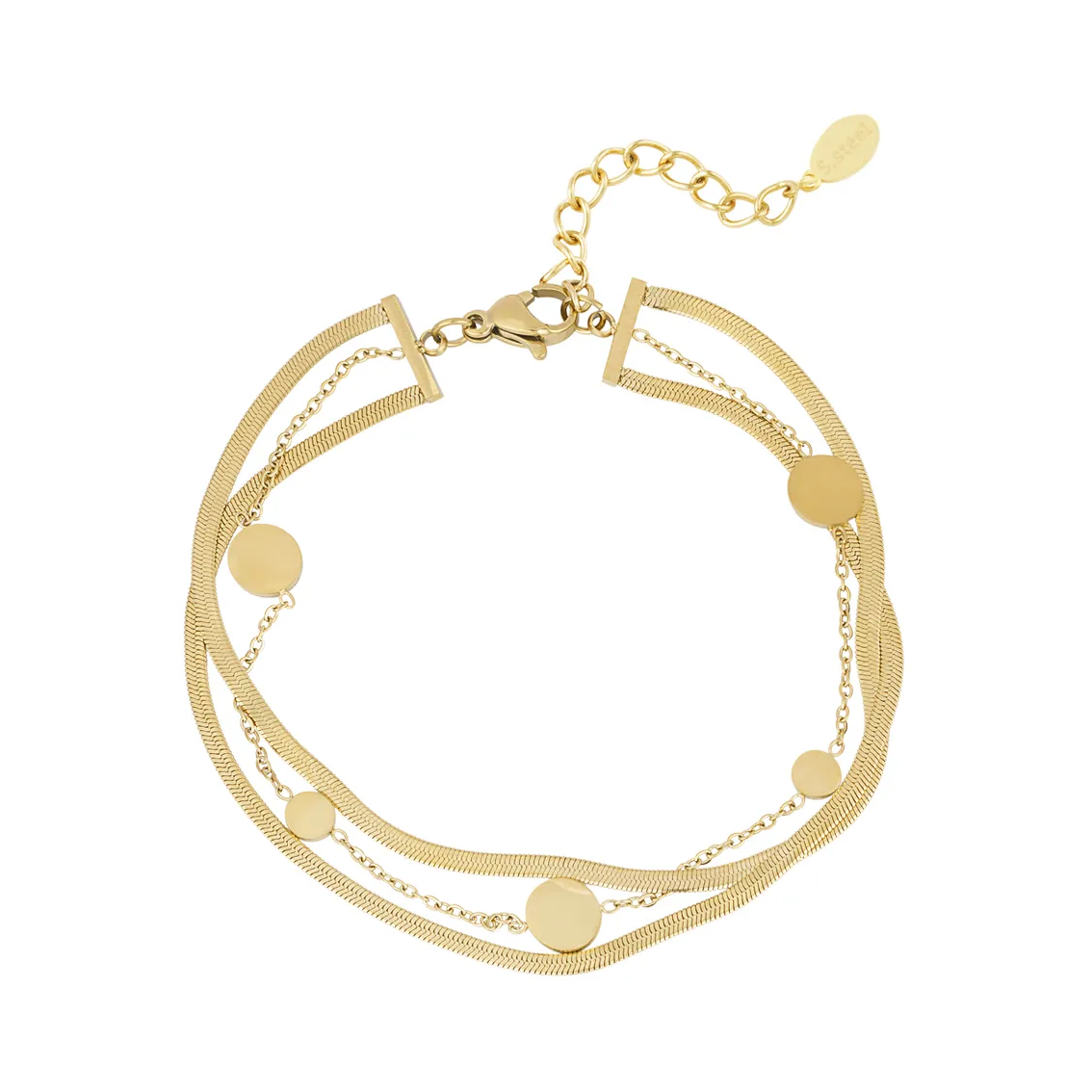 LIVAYA Armband Charmarmband mit runden Plättchen als Charmarmband, 16 cm – Bild 3