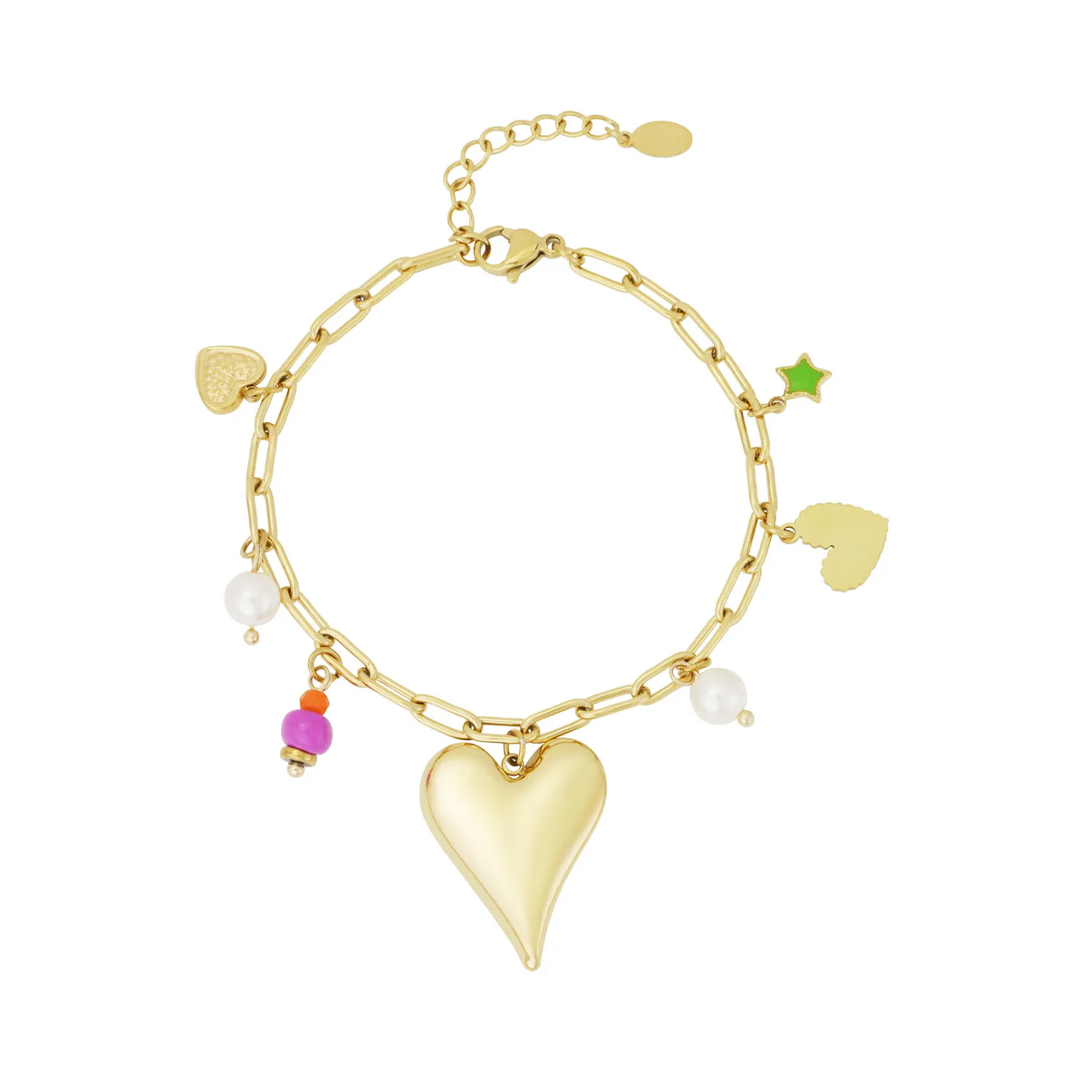 LIVAYA Armband Charmarmband mit Herzanhängern 16 cm – Bild 2