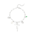 LIVAYA Armband Charmarmband aus Edelstahl mit Schleifen-, Herz- und Sonnenanhängern, 17,5 cm – Bild 1