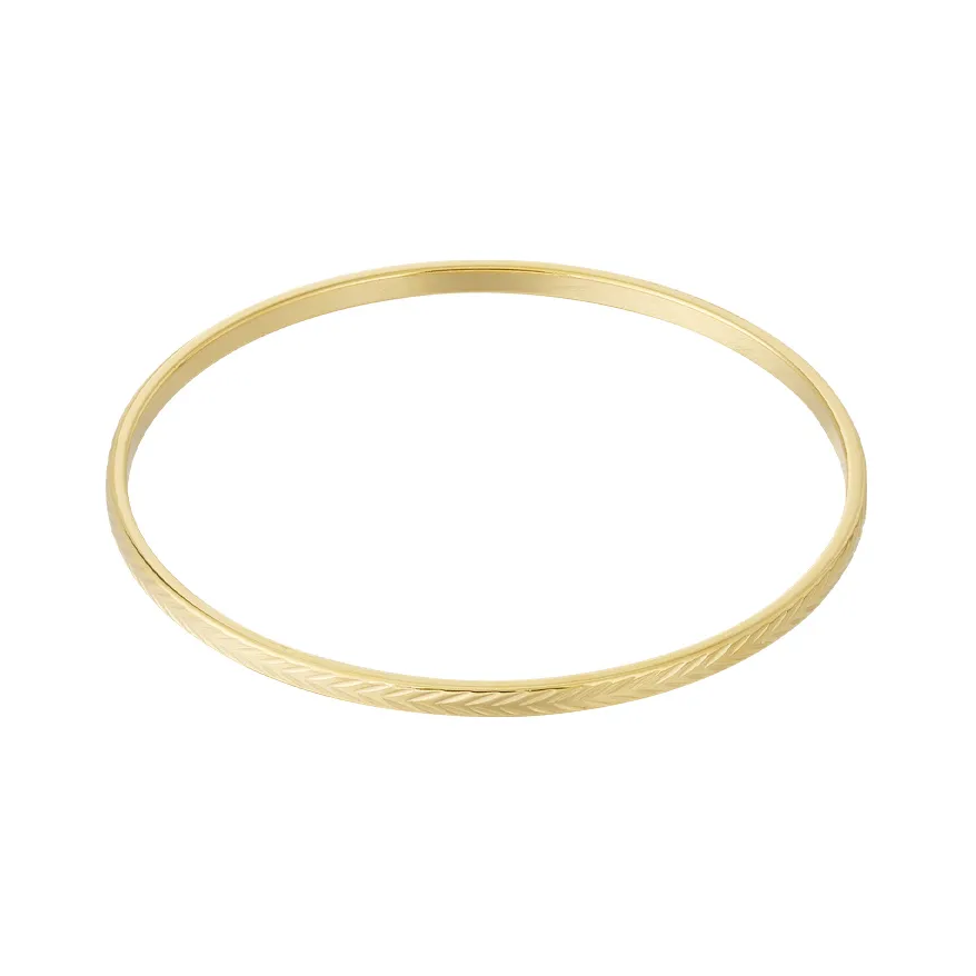LIVAYA Armband Armreif aus Edelstahl mit feinem Linienrelief – Bild 2