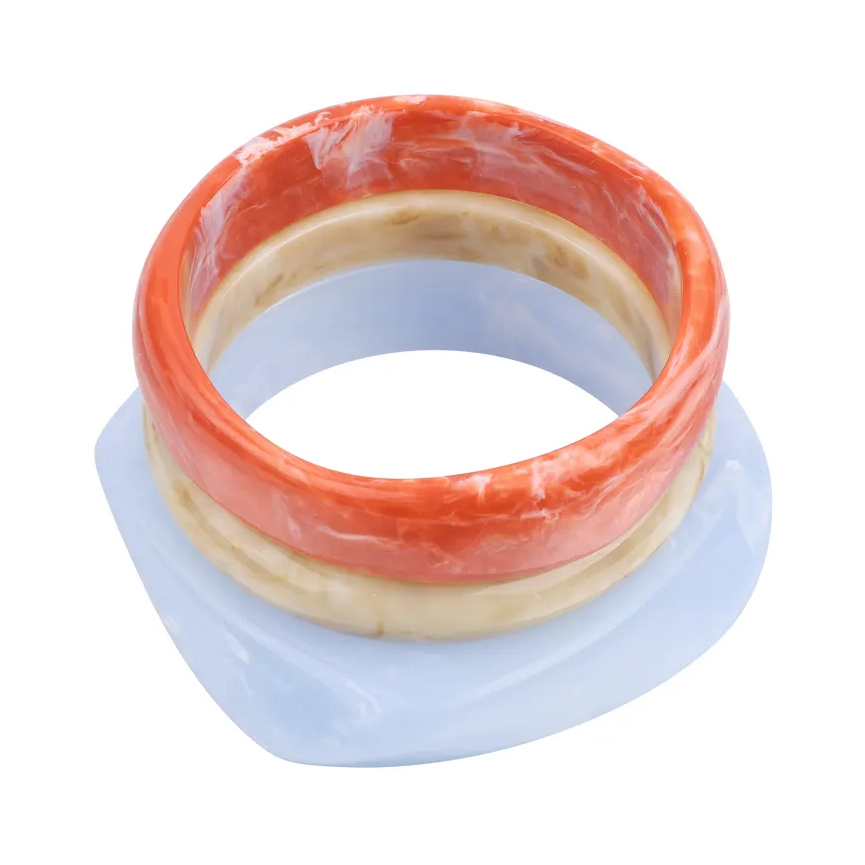 LIVAYA Armband Armreif aus Kunstharz mit marmorierter Optik – Bild 4