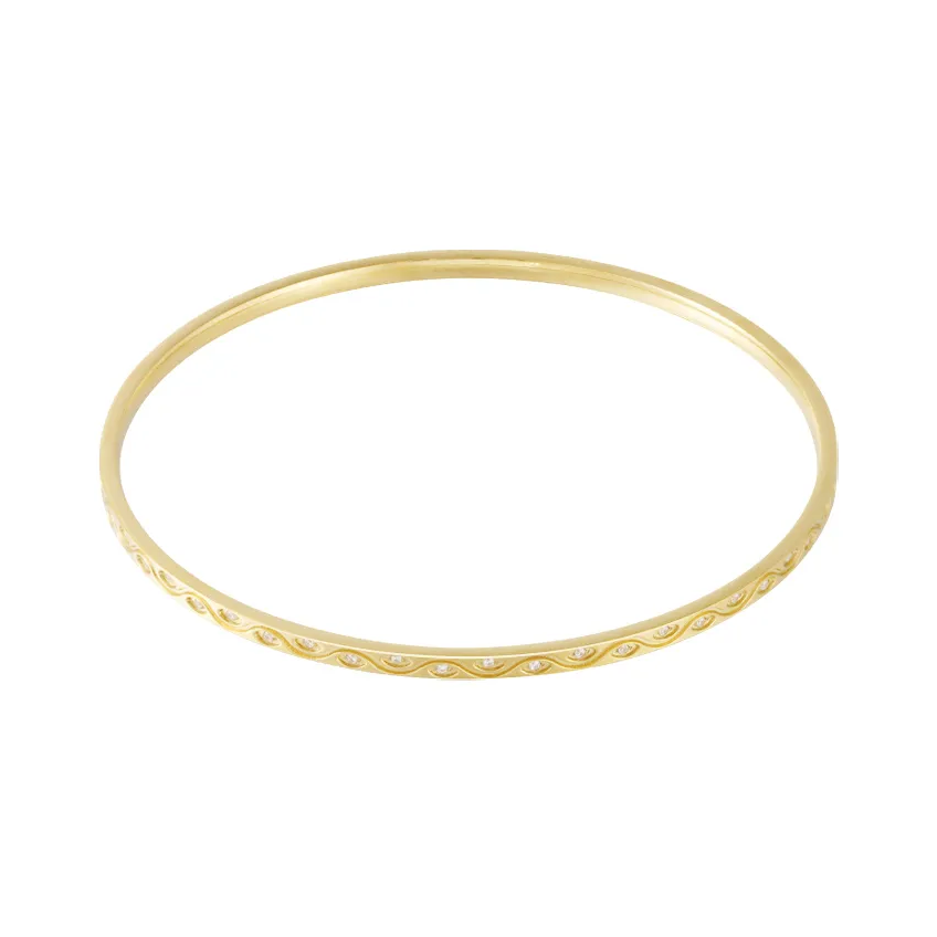 LIVAYA Armband Armreif aus Edelstahl mit Strasssteinen – Bild 2