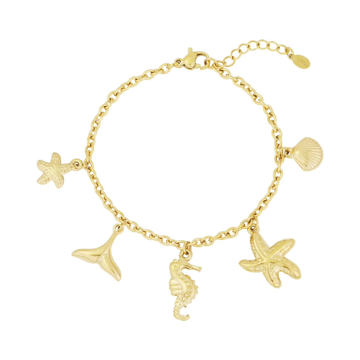 LIVAYA Armband Charmarmband aus Edelstahl mit maritimen Anhängern, 17,5 cm – Bild 3