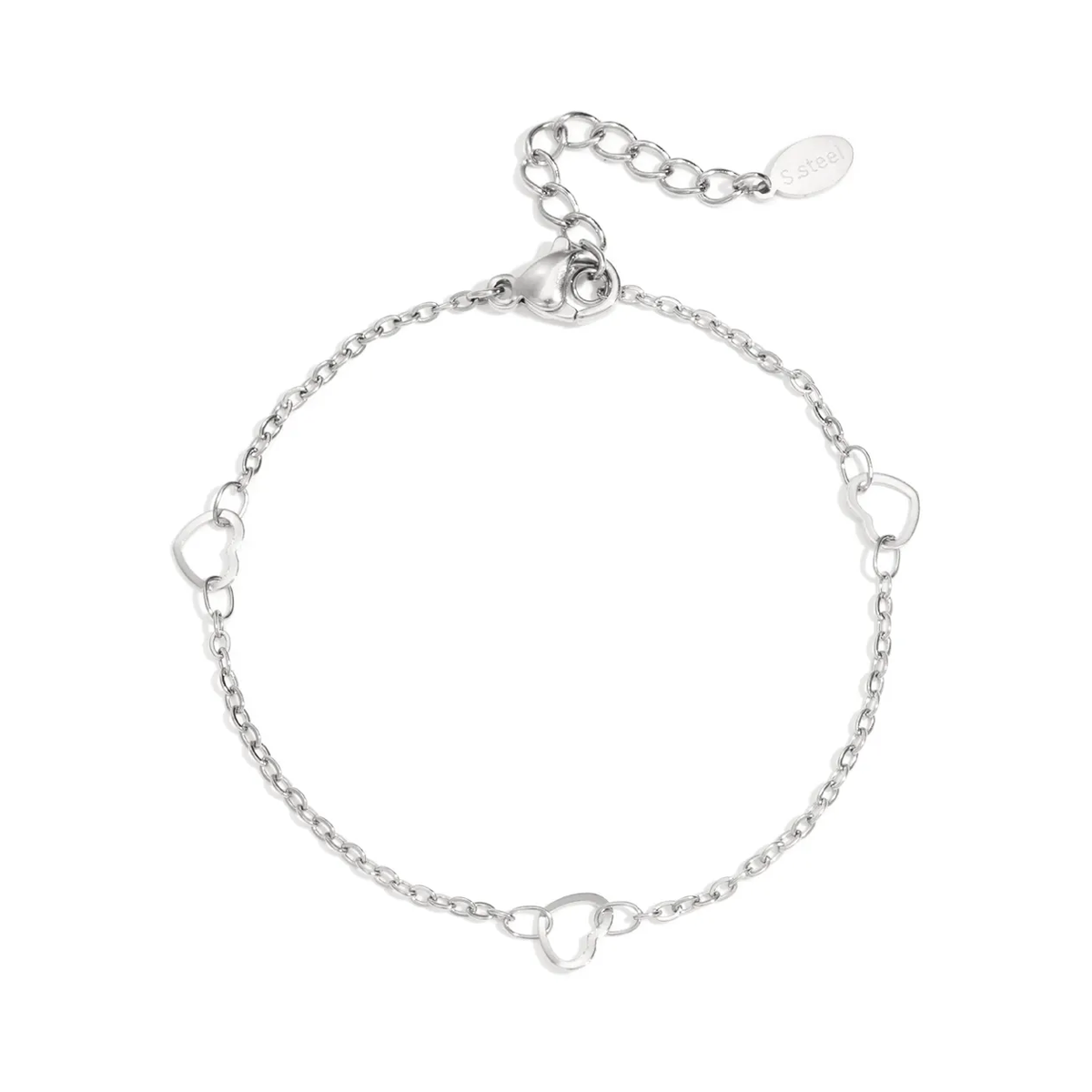 LIVAYA Armband Gliederarmband mit Herzmotiv 16 cm + 3 cm – Bild 1