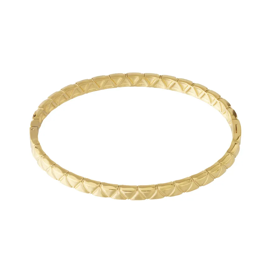 LIVAYA Armband Armreif aus Edelstahl mit durchbrochenem Dreiecksmuster – Bild 2
