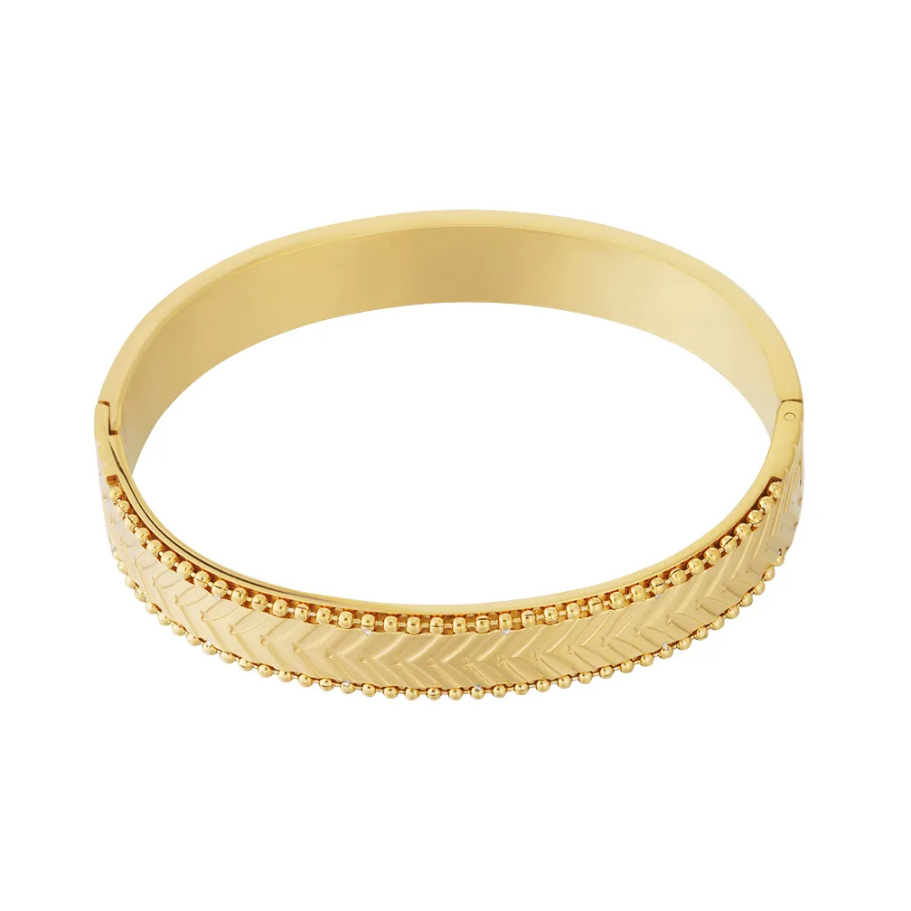 LIVAYA Armband Armreif mit diagonaler Zierstruktur – Bild 2
