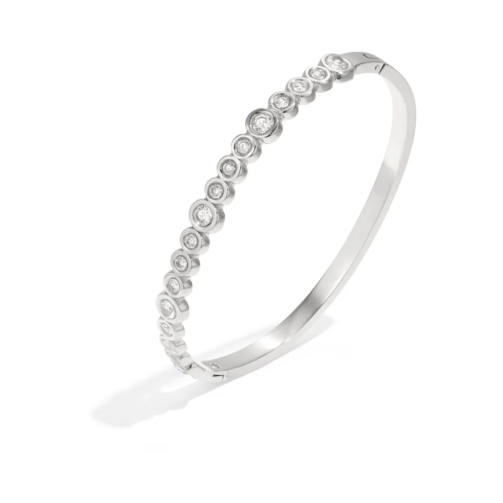 LIVAYA Armband Armreif Armschmuck Armreif mit runden Strasssteinen – Bild 1