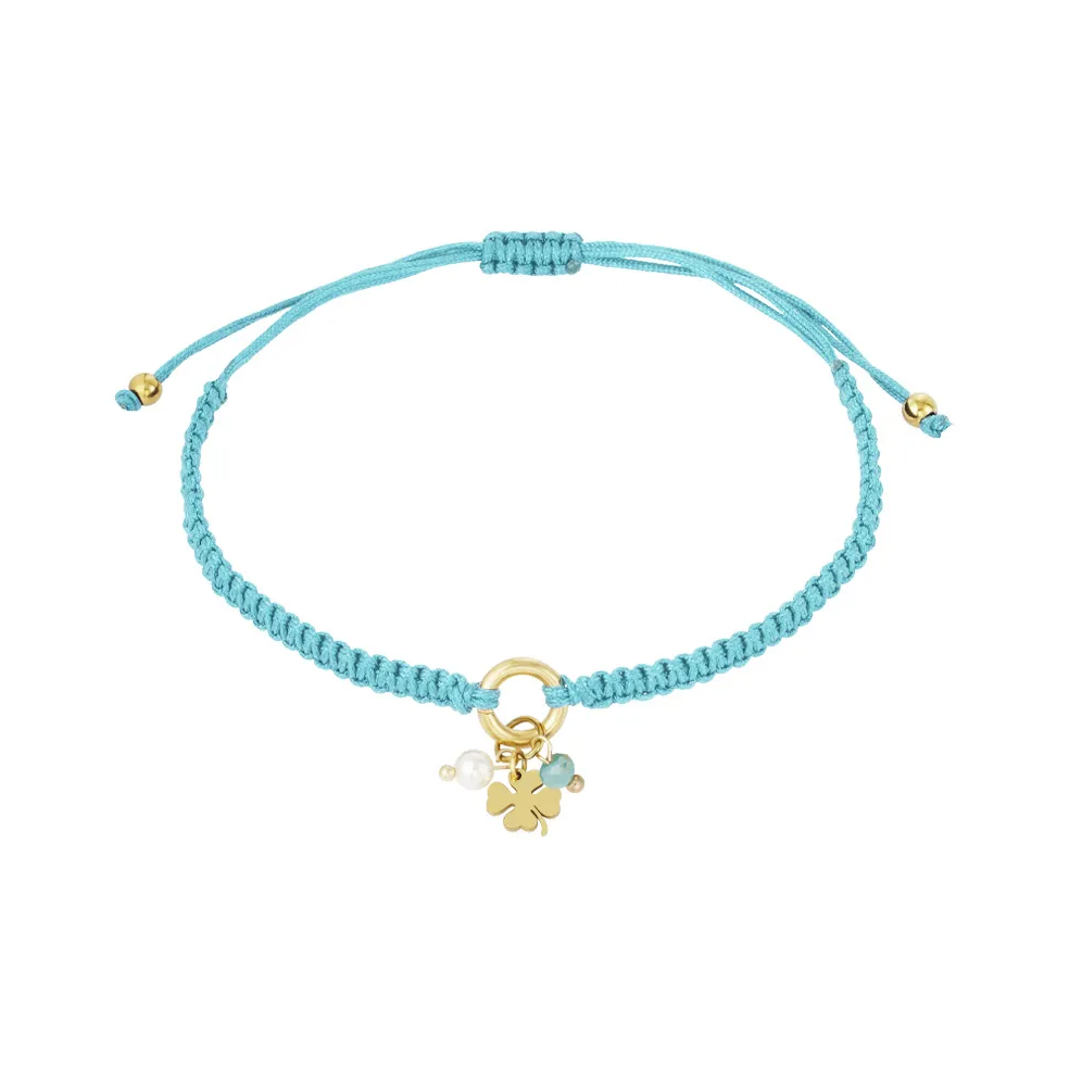 LIVAYA Armband Freundschaftsarmband mit Kleeblattanhänger, 16,5 cm – Bild 5