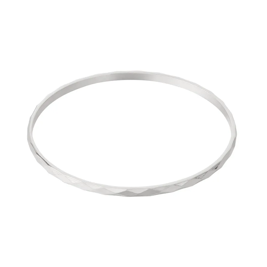 LIVAYA Armband Armreif aus Edelstahl mit geometrischer Struktur – Bild 1