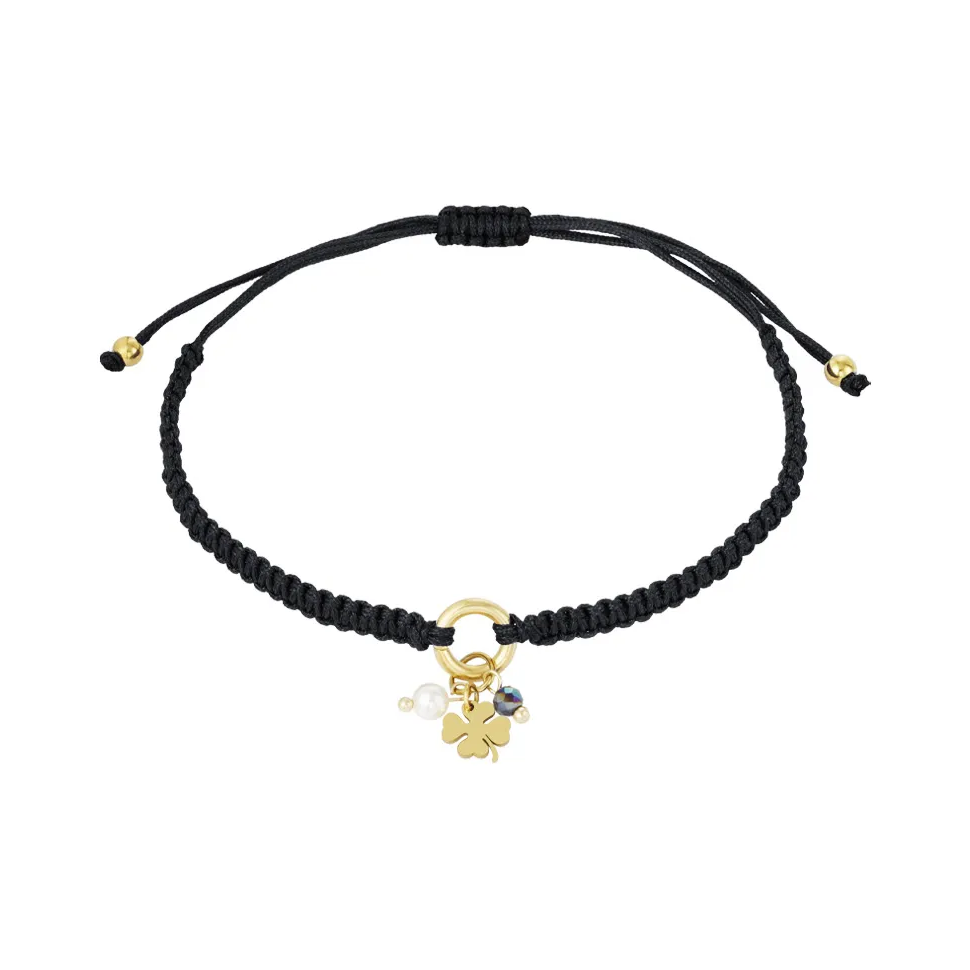 LIVAYA Armband Freundschaftsarmband mit Kleeblattanhänger, 16,5 cm – Bild 1