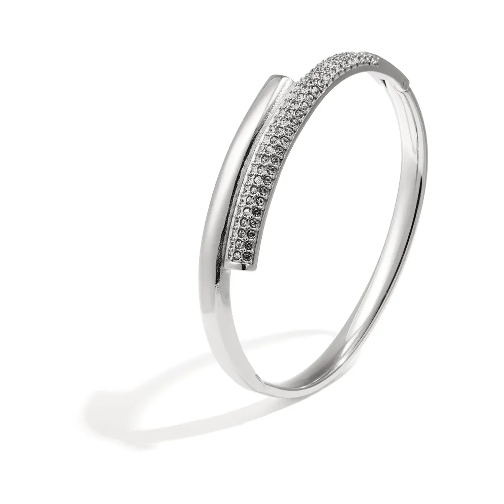 LIVAYA Armband Armreif Armschmuck: Armreif mit Strasssteinreihe – Bild 1