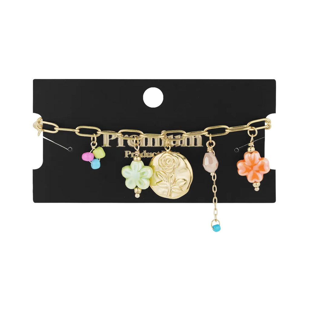 LIVAYA Armband Charmarmband mit bunten Anhängern, 16 cm – Bild 2