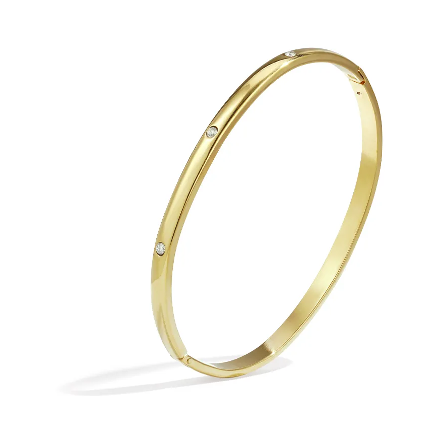 LIVAYA Armband Armreif mit dezenten Strasssteinen – Bild 2