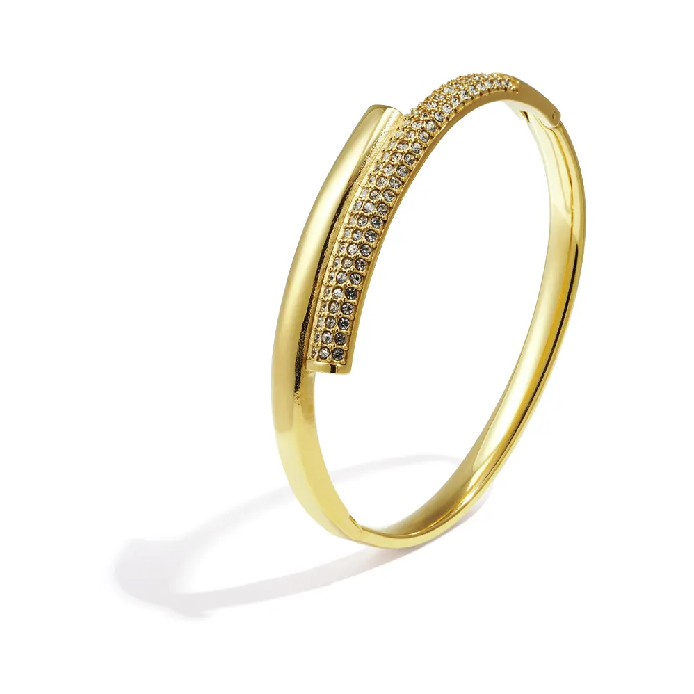 LIVAYA Armband Armreif Armschmuck: Armreif mit Strasssteinreihe – Bild 2