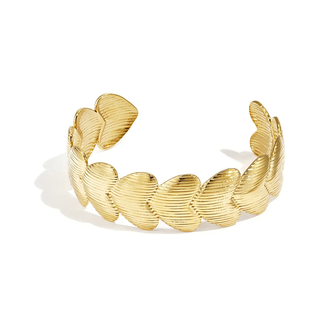 LIVAYA Armband Armspange mit gestreiften Herzen aus Edelstahl – Bild 2