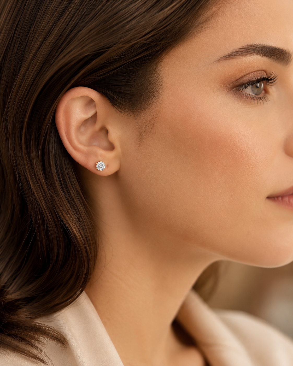 Ohrstecker aus 585er Gelbgold mit 2 Lab-Grown-Diamanten, 2 ct – weitere Ansicht 2