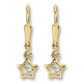 Stern-Ohrhänger aus 333er Gelbgold mit Zirkonia von ONE ELEMENT
