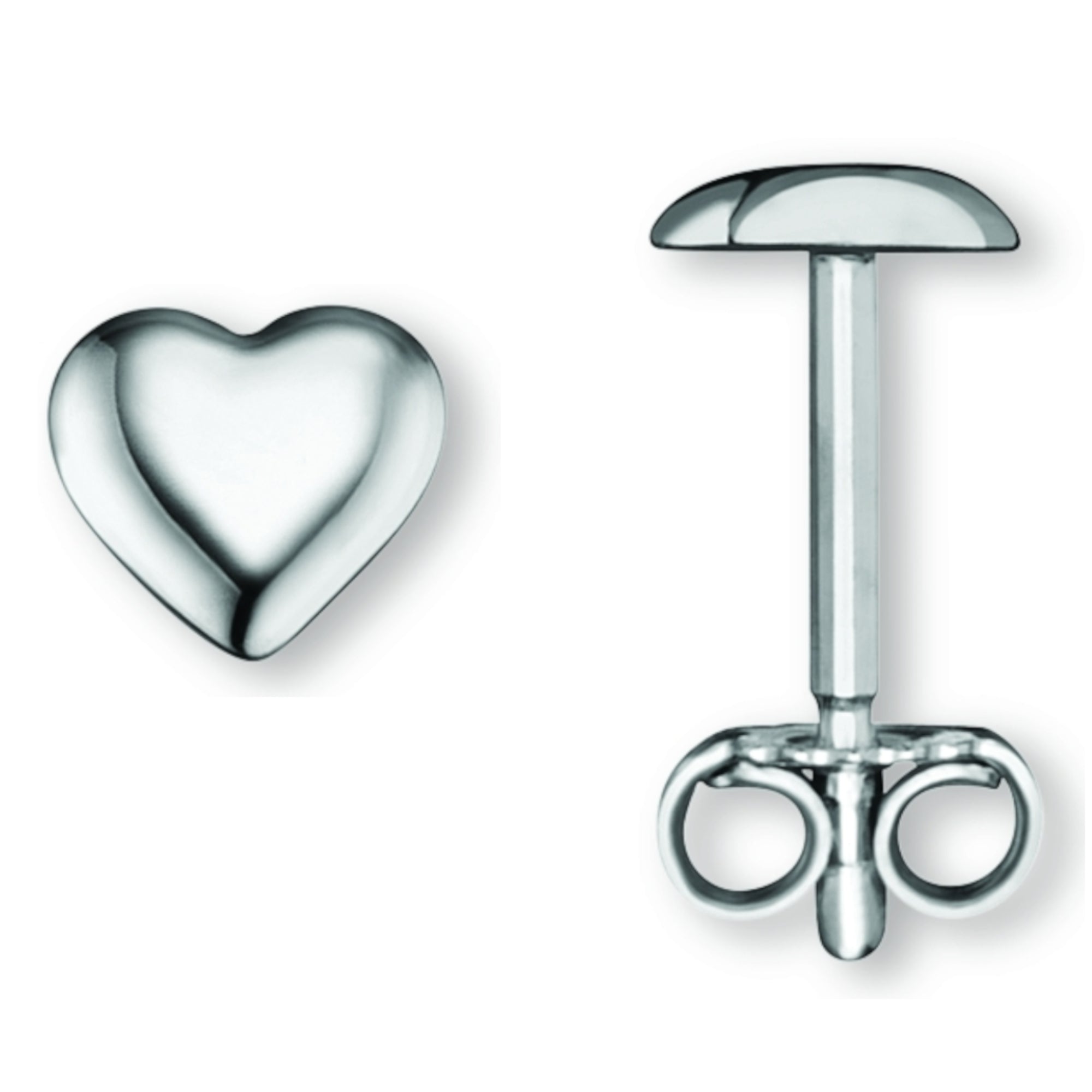 Herz Ohrringe Ohrstecker aus 925er Silber von ONE ELEMENT – Bild 1