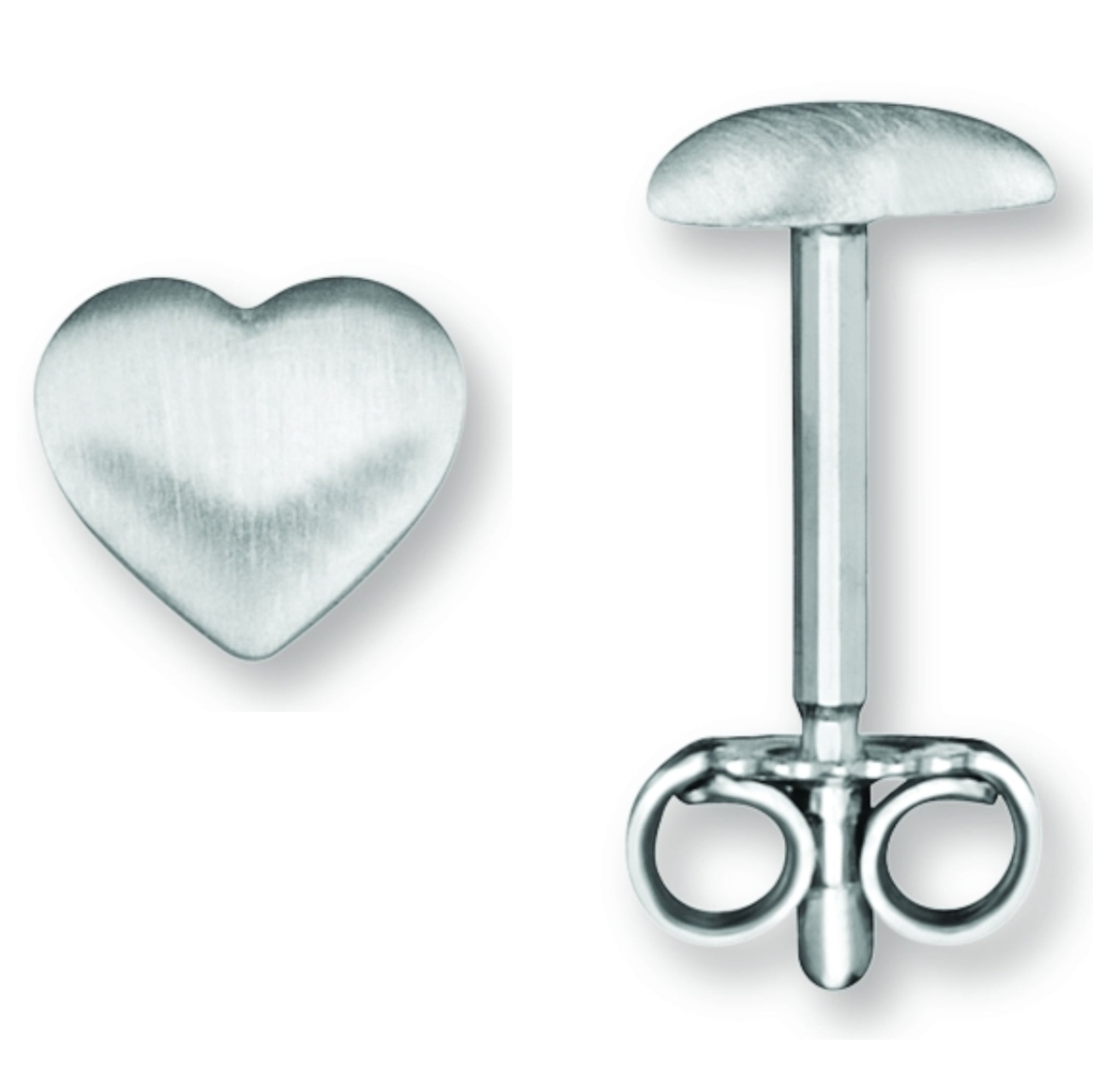 Herz Ohrringe Ohrstecker aus 925er Silber von ONE ELEMENT – Bild 1