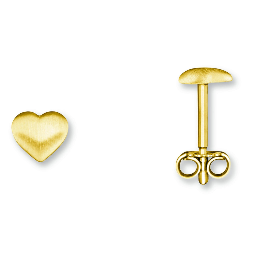 Herz Ohrringe Ohrstecker aus 333er Gelbgold von ONE ELEMENT – Bild 1