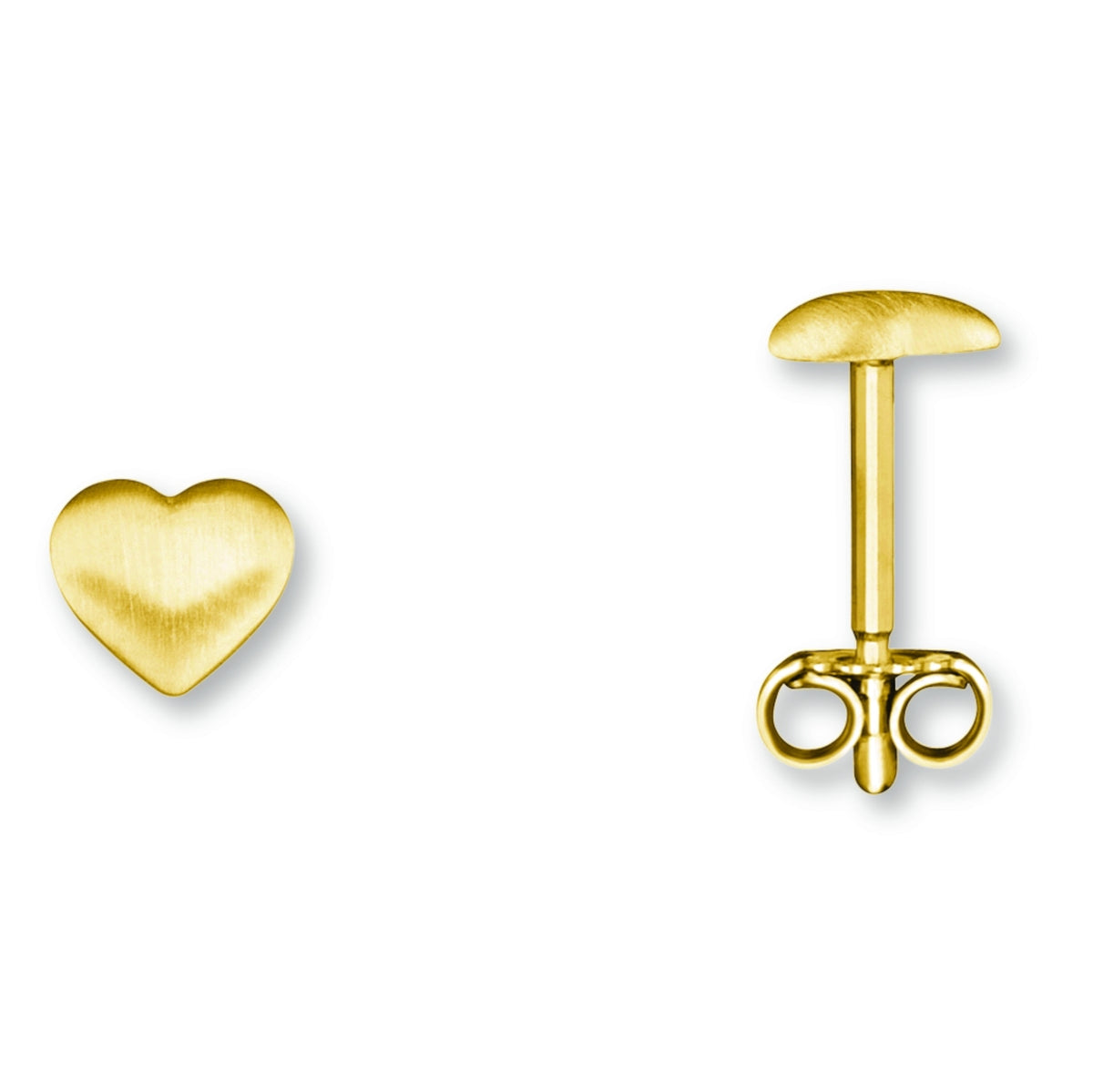 Herz Ohrringe Ohrstecker aus 333er Gelbgold von ONE ELEMENT – Bild 1