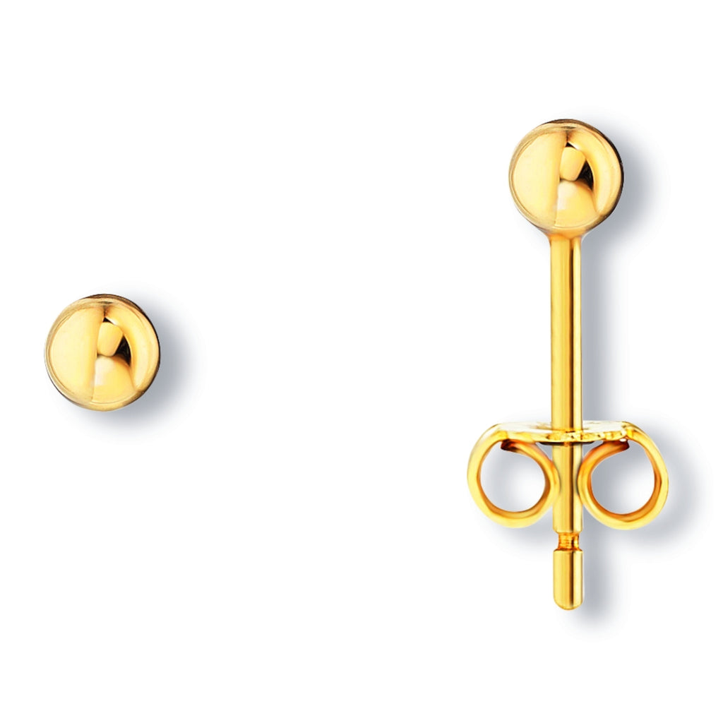 Kugel Ohrringe Ohrstecker aus 333er Gelbgold von ONE ELEMENT – Bild 1