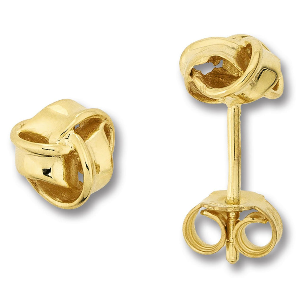 Knoten Ohrringe Ohrstecker aus 333er Gelbgold von ONE ELEMENT – Bild 1