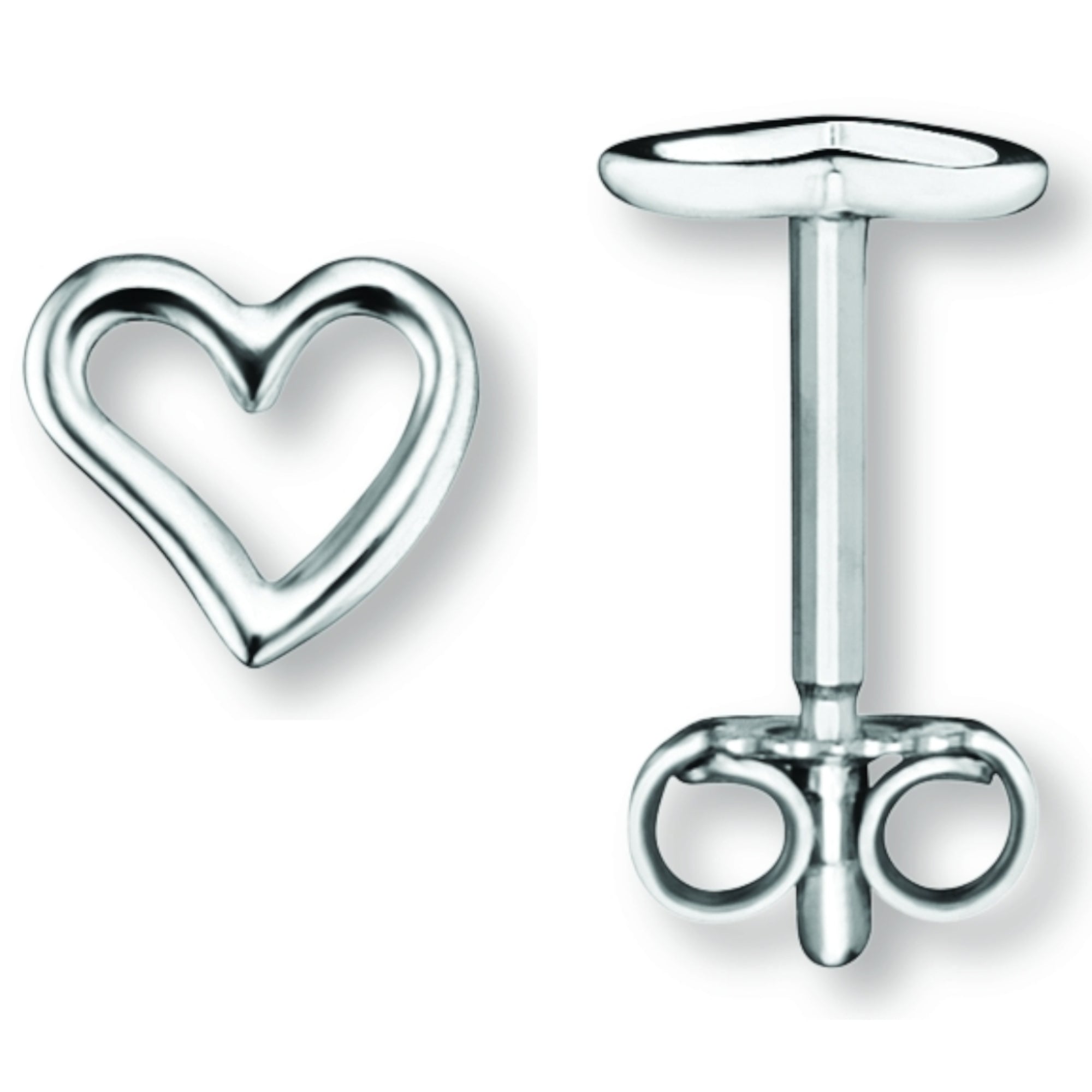 Herz Ohrringe Ohrstecker aus 925er Silber von ONE ELEMENT – Bild 1