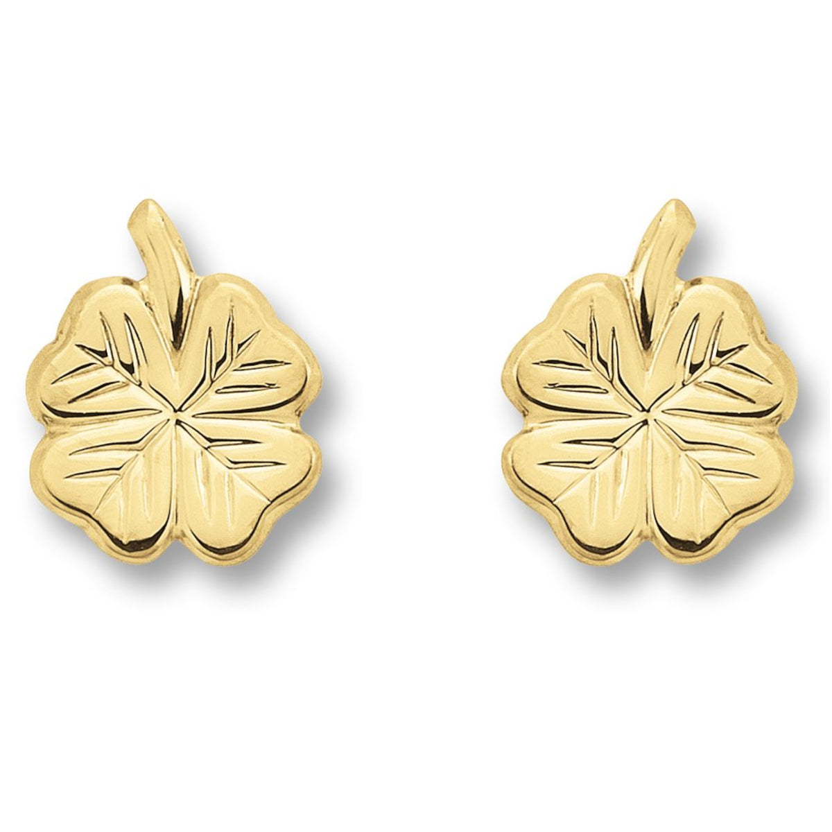 Kleeblatt-Ohrstecker aus 333er Gelbgold von ONE ELEMENT