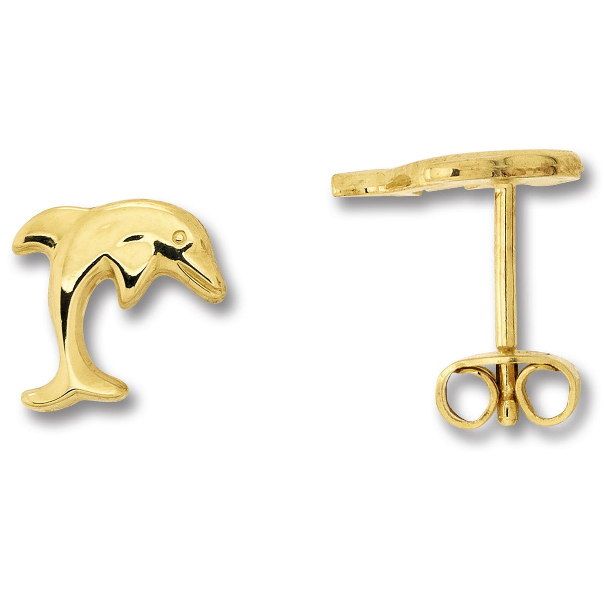Delfin Ohrringe Ohrstecker aus 333er Gelbgold von ONE ELEMENT – Bild 1