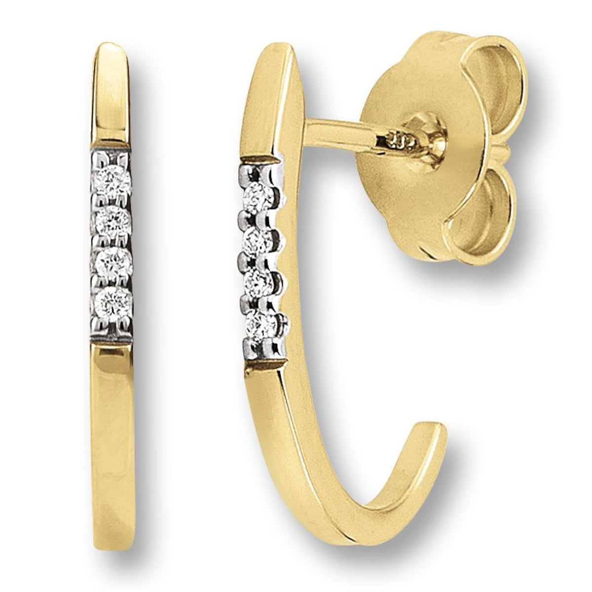 0.03 ct Diamant Brillant Ohrringe Ohrstecker aus 585er Gelbgold von ONE ELEMENT – Bild 2