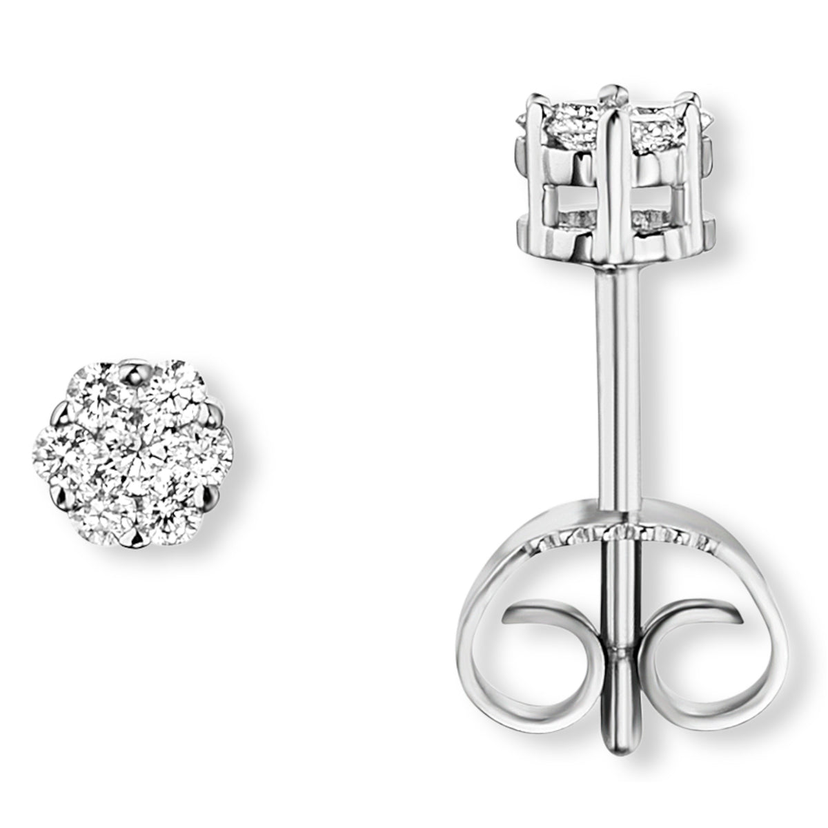 0.15 ct Diamant Brillant Ohrringe Ohrstecker aus 585er Weißgold von ONE ELEMENT – Bild 2