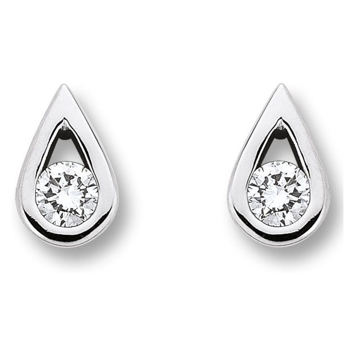 0.2 ct Diamant Brillant Tropfen Ohrringe Ohrstecker aus 585er Weißgold von ONE ELEMENT – Bild 1