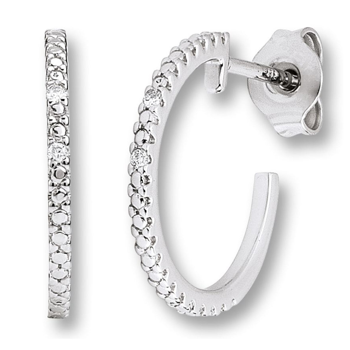 0.02 ct Diamant Brillant Ohrringe Ohrstecker aus 585er Weißgold von ONE ELEMENT – Bild 1