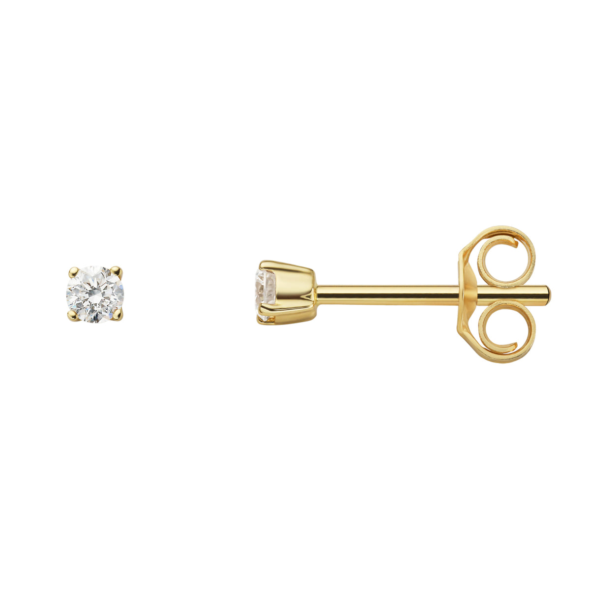 0.10 ct Diamant Brillant Ohrringe Ohrstecker aus 585er Gelbgold von ONE ELEMENT – Bild 1