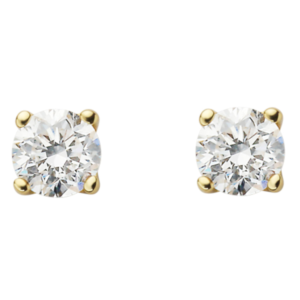 0.10 ct Diamant Brillant Ohrringe Ohrstecker aus 585er Gelbgold von ONE ELEMENT – Bild 2