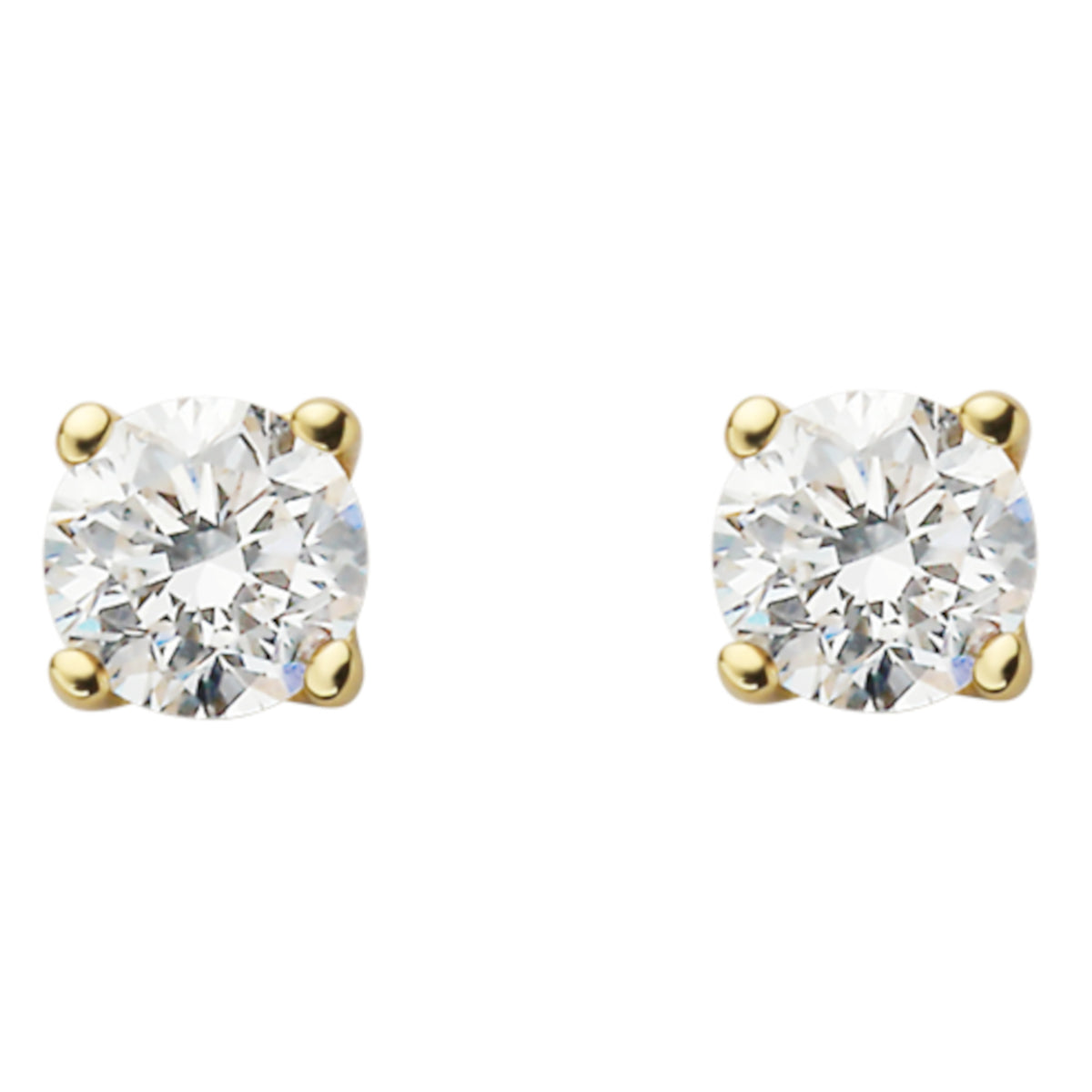 0.10 ct Diamant Brillant Ohrringe Ohrstecker aus 750er Gelbgold von ONE ELEMENT – Bild 2