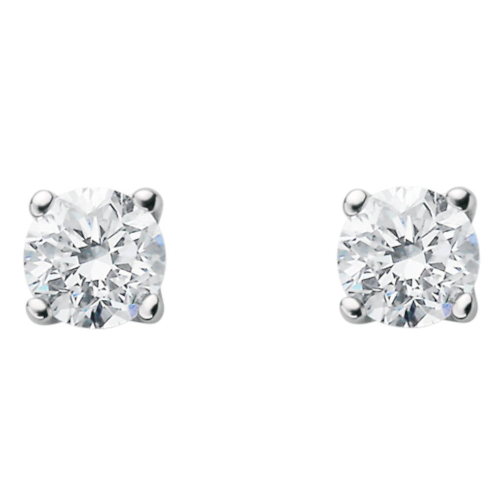 0.10 ct Diamant Brillant Ohrringe Ohrstecker aus 585er Weißgold von ONE ELEMENT – Bild 2