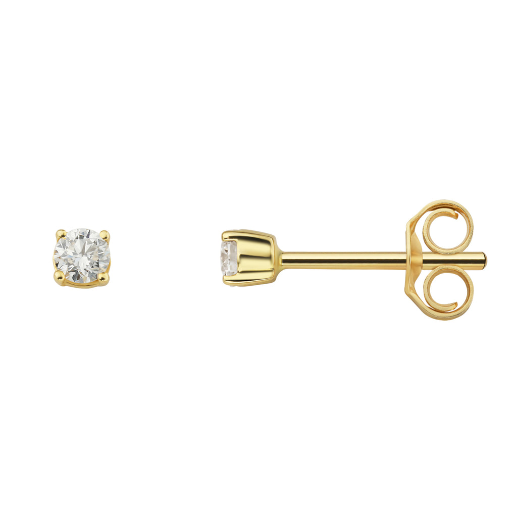 0.15 ct Diamant Brillant Ohrringe Ohrstecker aus 750er Gelbgold von ONE ELEMENT – Bild 1