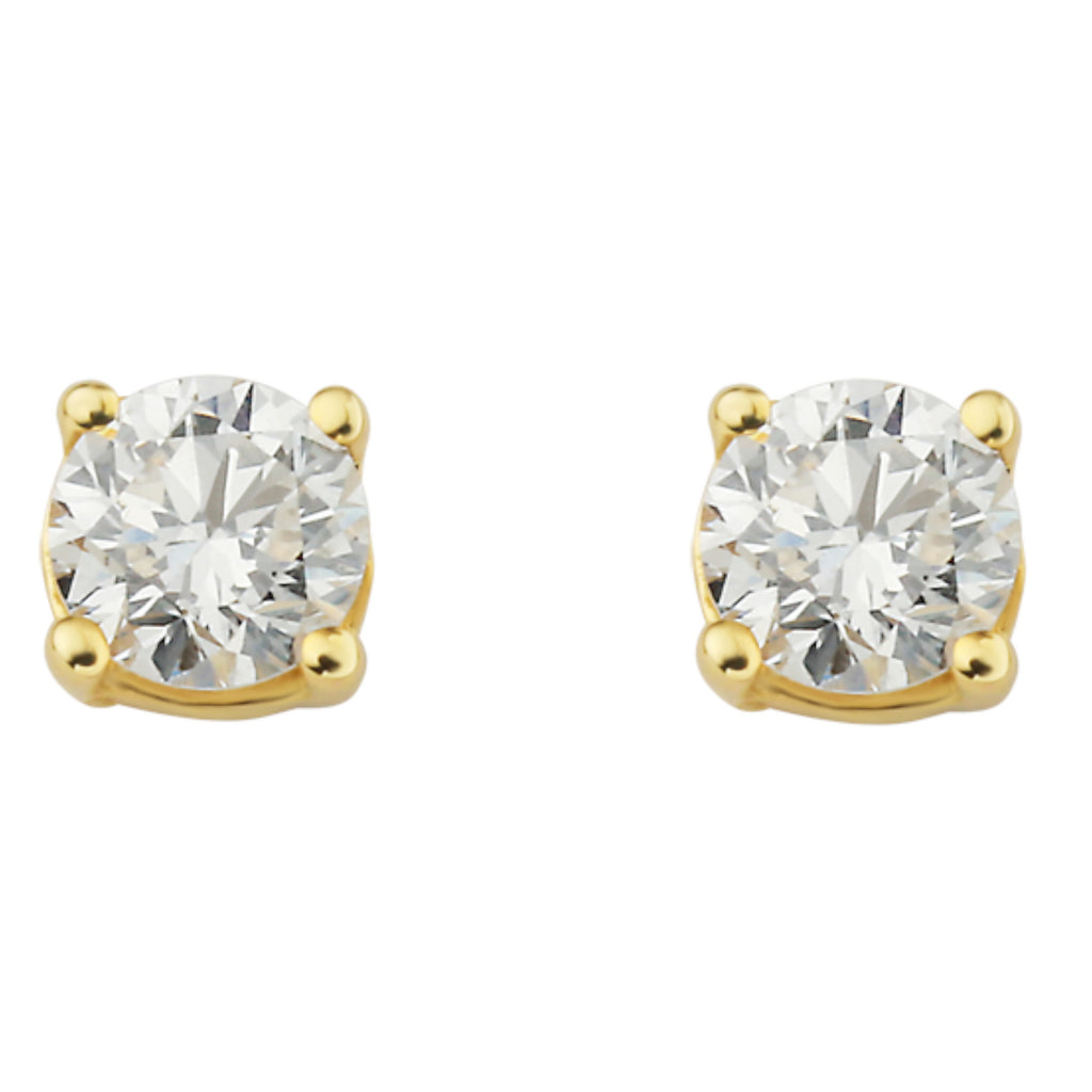 0.15 ct Diamant Brillant Ohrringe Ohrstecker aus 750er Gelbgold von ONE ELEMENT – Bild 2