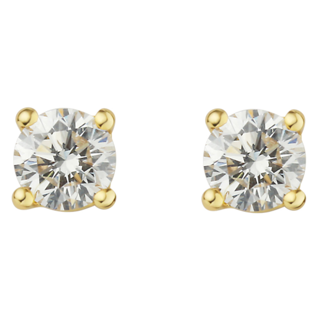 0.20 ct Diamant Brillant Ohrringe Ohrstecker aus 585er Gelbgold von ONE ELEMENT – Bild 2