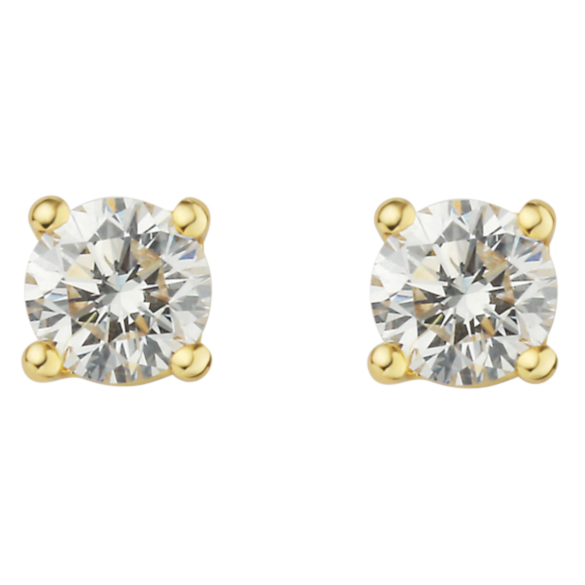 0.20 ct Diamant Brillant Ohrringe Ohrstecker aus 750er Gelbgold von ONE ELEMENT – Bild 2