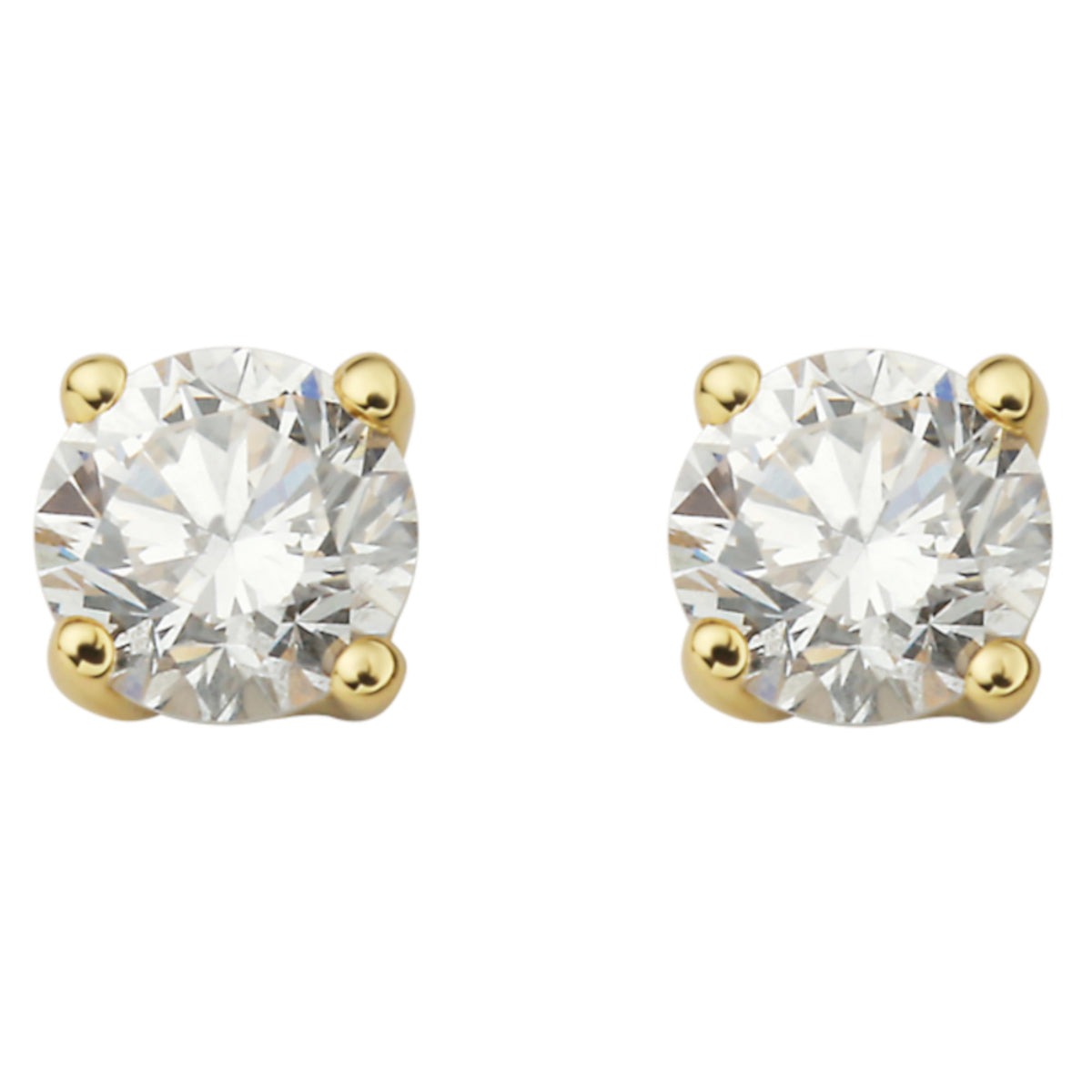 0.30 ct Diamant Brillant Ohrringe Ohrstecker aus 750er Gelbgold von ONE ELEMENT – Bild 2