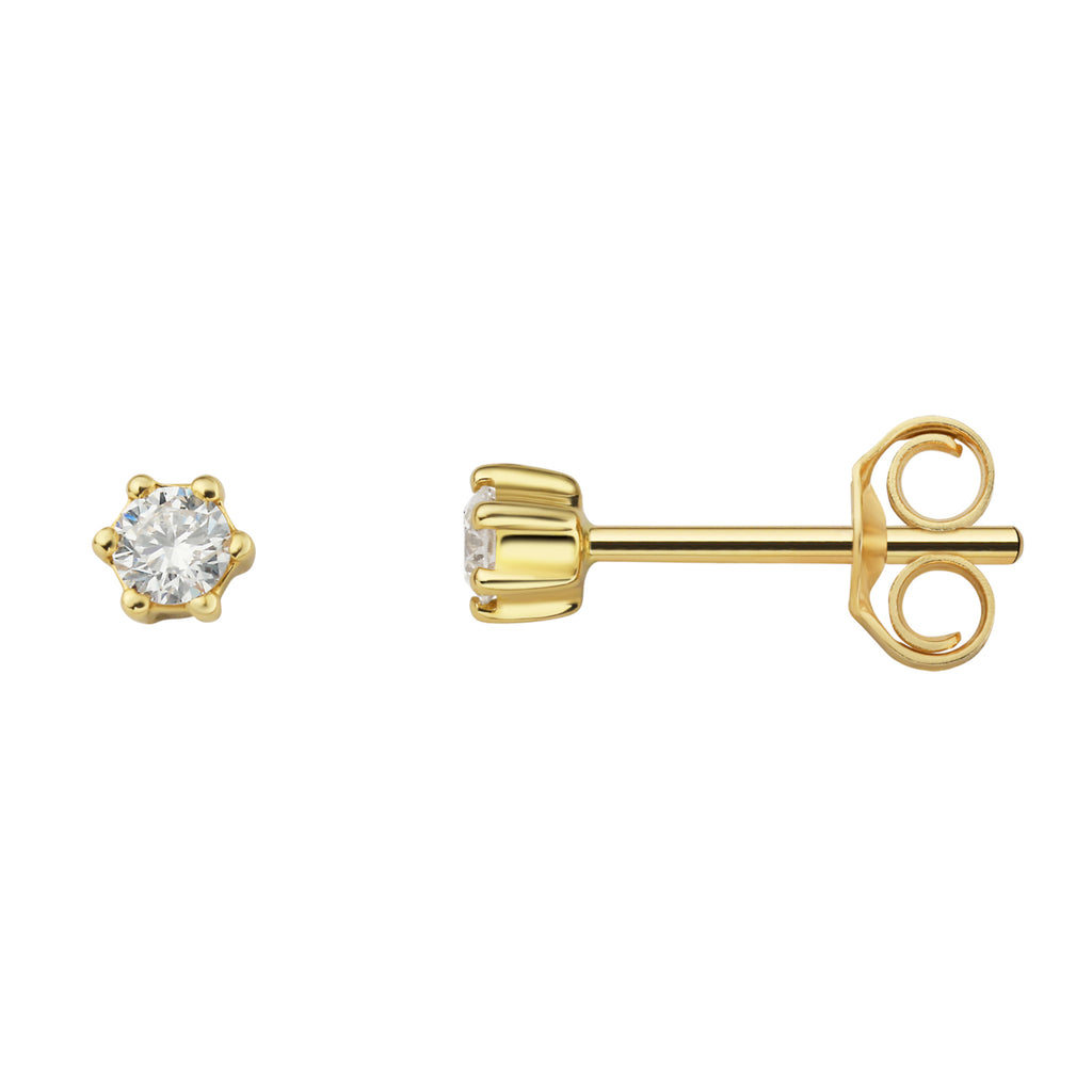 0.1 ct Diamant Brillant Ohrringe Ohrstecker aus 585er Gelbgold von ONE ELEMENT – Bild 2