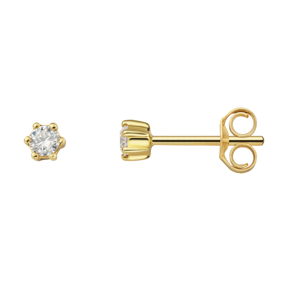 0.1 ct Diamant Brillant Ohrringe Ohrstecker aus 585er Gelbgold von ONE ELEMENT – Bild 2