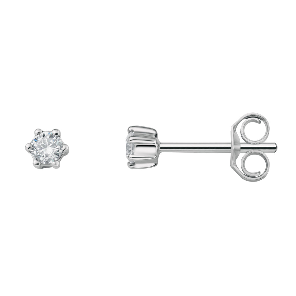 0.1 ct Diamant Brillant Ohrringe Ohrstecker aus 750er Weißgold von ONE ELEMENT – Bild 2