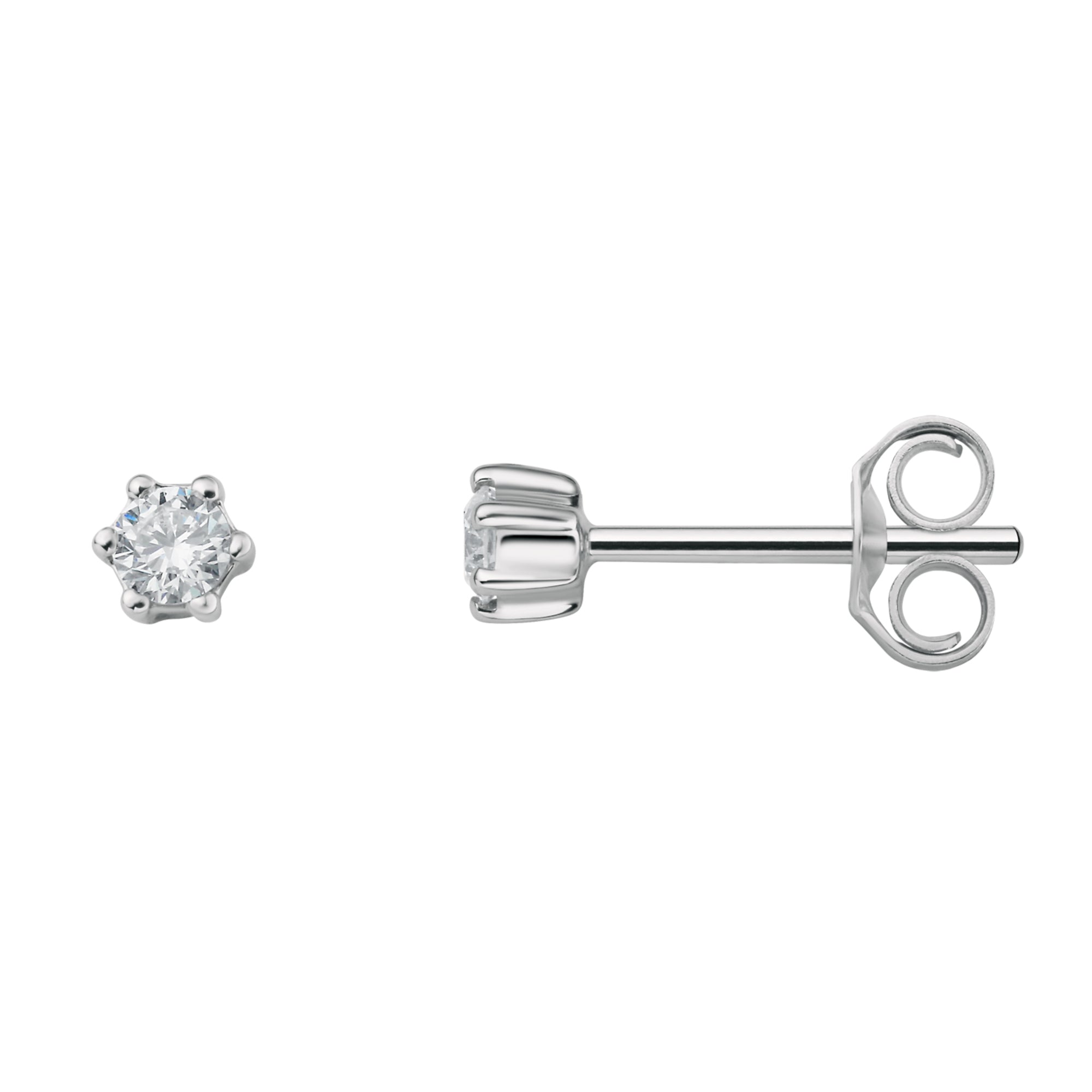 0.1 ct Diamant Brillant Ohrringe Ohrstecker aus 750er Weißgold von ONE ELEMENT – Bild 2