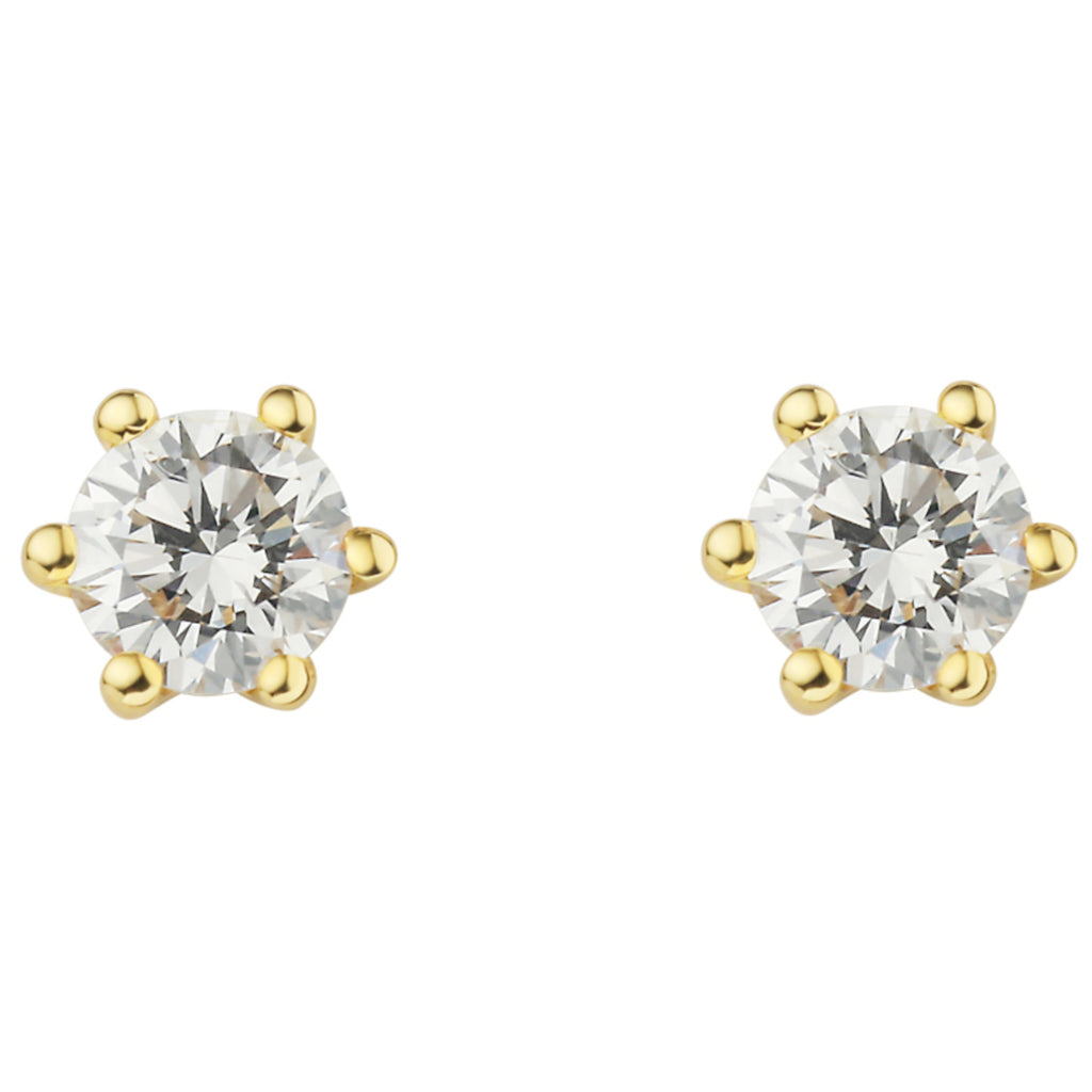 0.25 ct Diamant Brillant Ohrringe Ohrstecker aus 750er Gelbgold von ONE ELEMENT – Bild 1