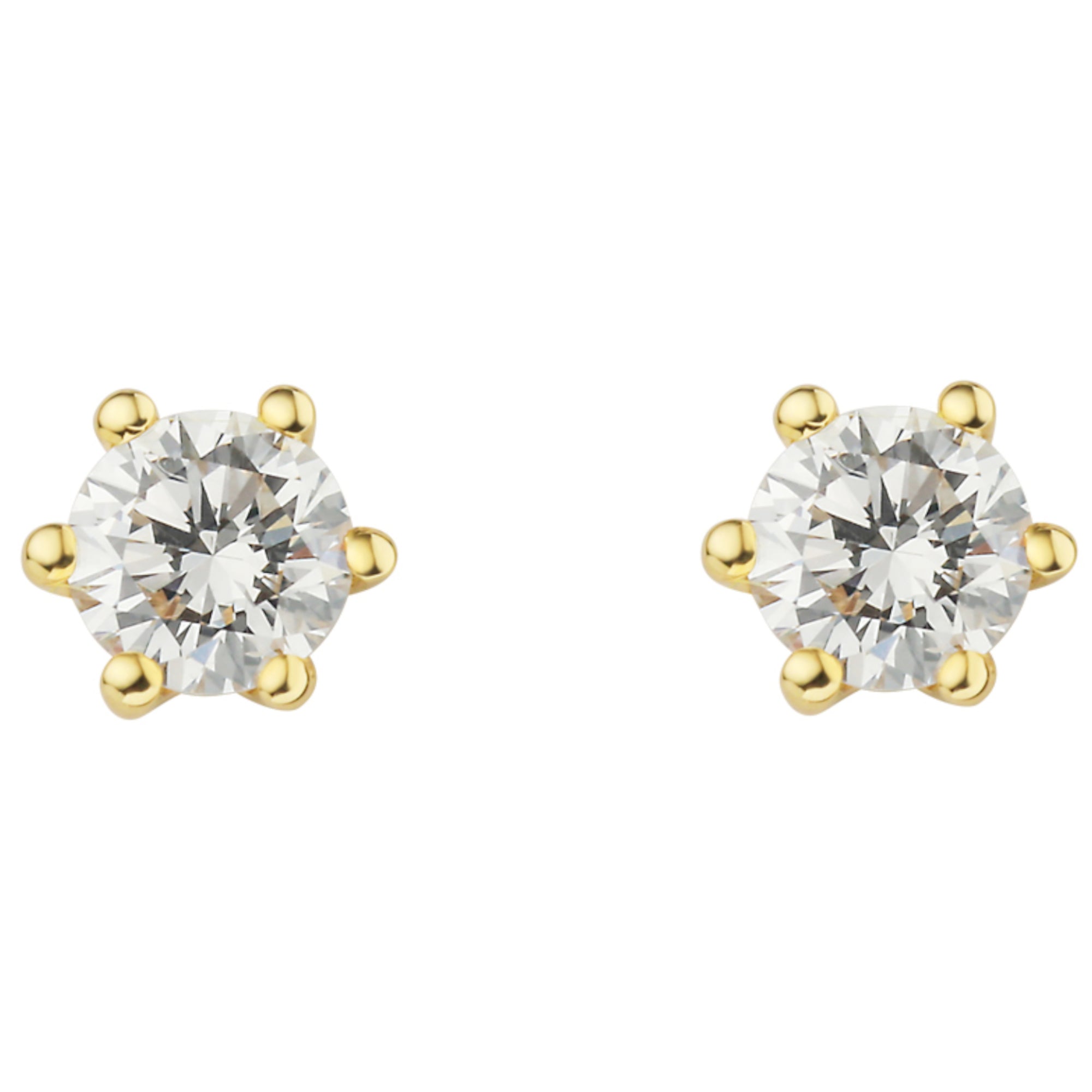 0.25 ct Diamant Brillant Ohrringe Ohrstecker aus 750er Gelbgold von ONE ELEMENT – Bild 1