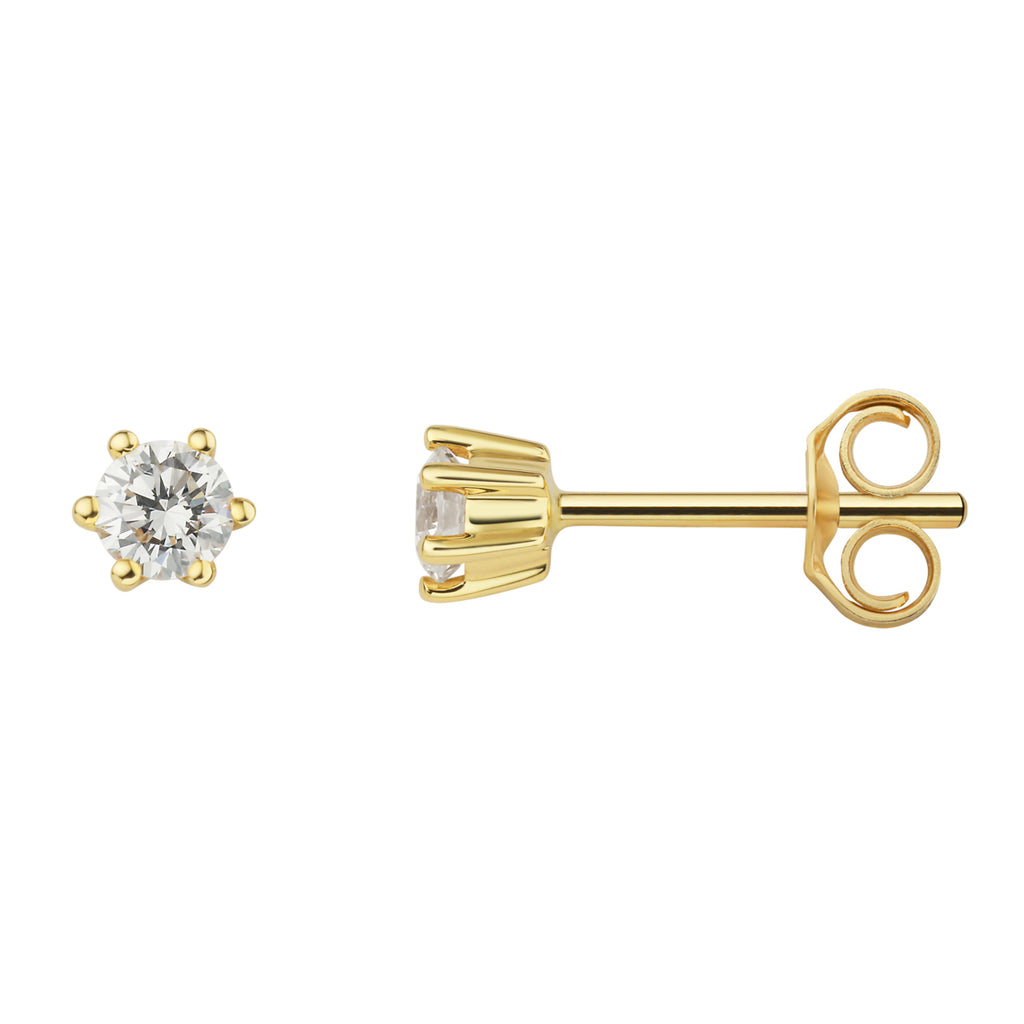 0.25 ct Diamant Brillant Ohrringe Ohrstecker aus 750er Gelbgold von ONE ELEMENT – Bild 2